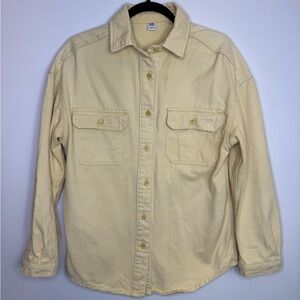Simons butter yellow denim Button-Up Shirt jacket oversized size XS